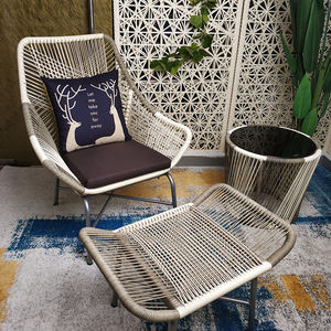 創(chuàng)意戶外陽臺藤椅茶幾三件套花園庭院藤編桌椅室內(nèi)外休閑沙發(fā)椅